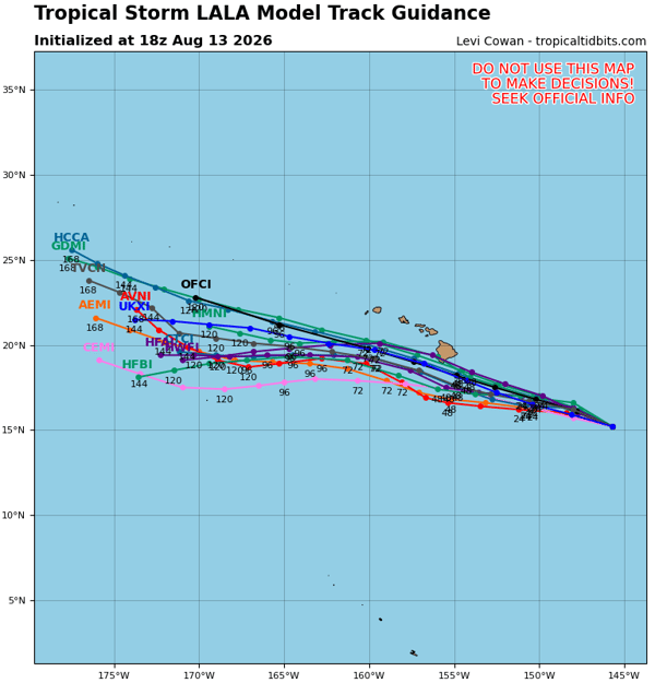 Lana Forecast Model Tracks from 18Z on Thursday