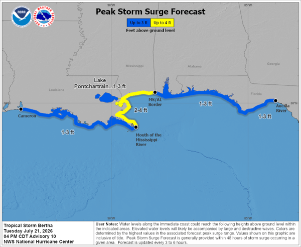 Bertha Surge Forecast