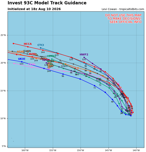 Invest 93C Model Tracks