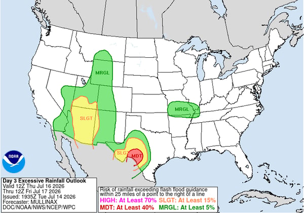 Excessive Rain Outlook Thu July 16 - Fri July 17