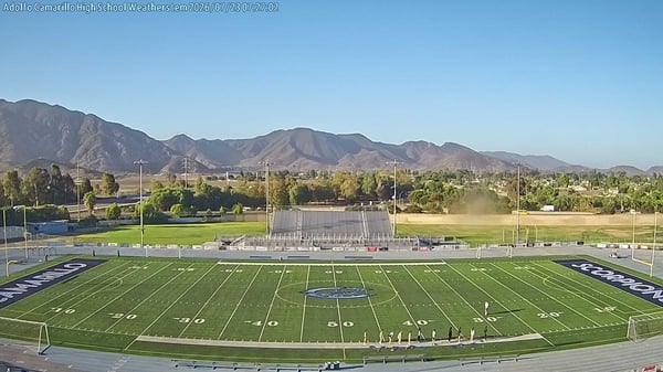 Picture of a California High School Athletic field from a Weatherstem station