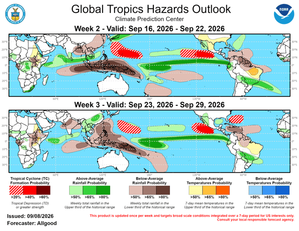 Climate Prediction Center Tropical Hazards Outlook Sep 16-29