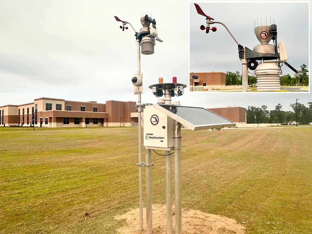 Emergency Operations Center displaying real-time weather monitoring, weather cameras, and operational dashboards supporting emergency response.