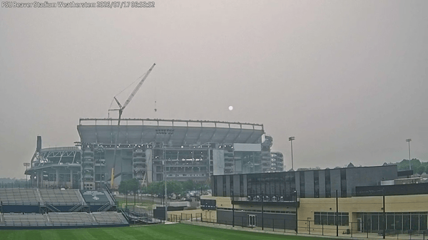 Poor Air Quality over Beaver Stadium at Penn State