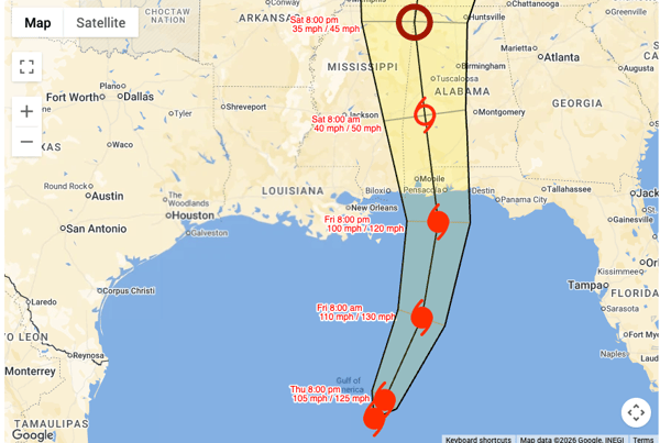 Isaias Forecast October 8 4 pm CDT