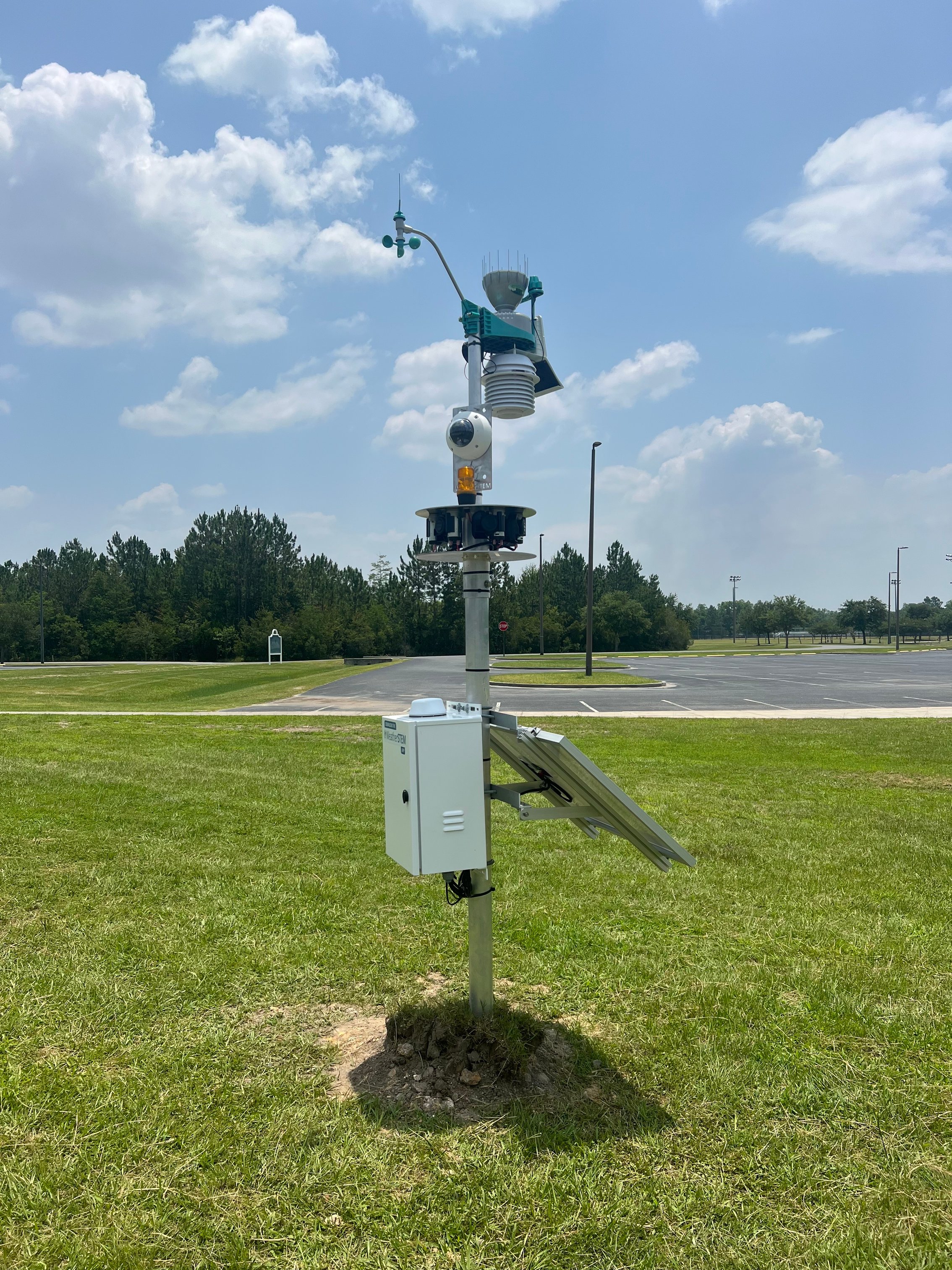 Public park ball fields protected by an automated lightning warning system