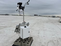 Weatherstem weather station at an Amazon distribution facility