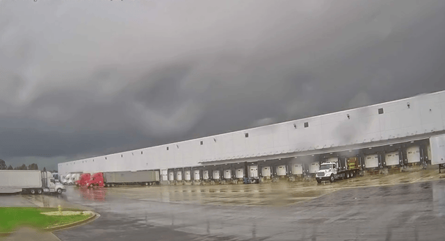 Distribution center loading docks and truck yard monitored by an on-site Weatherstem weather station