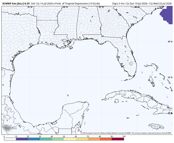 Euro 3 day probably of a tropical depression