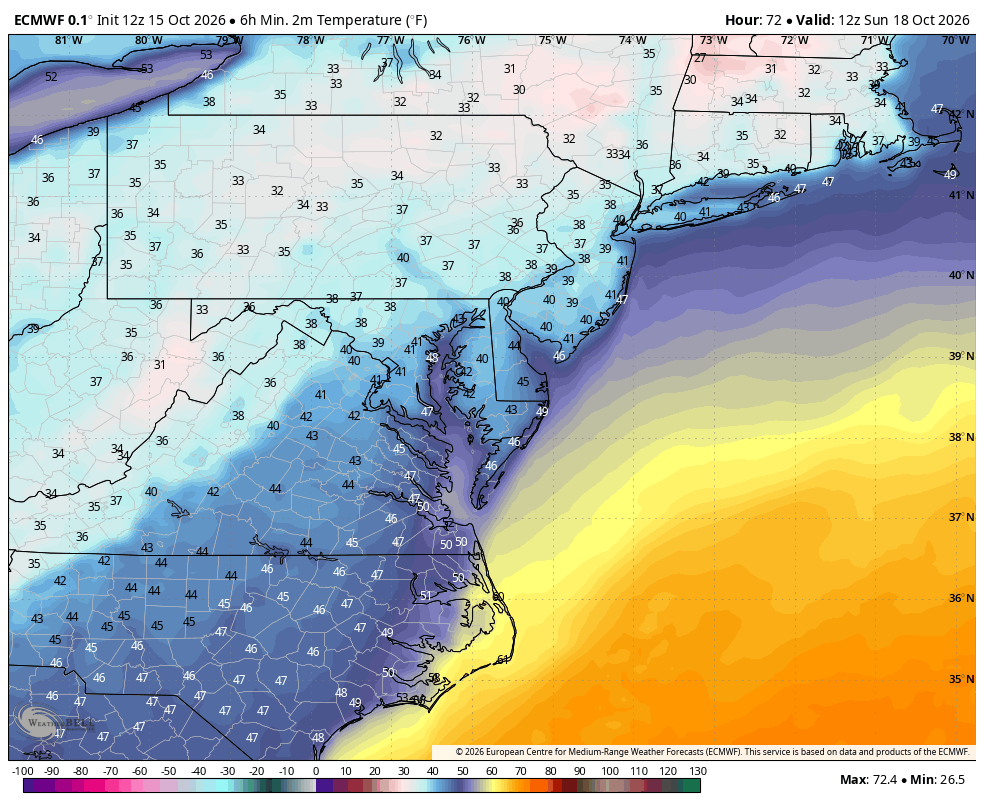 Sunday Morning Lows October 18