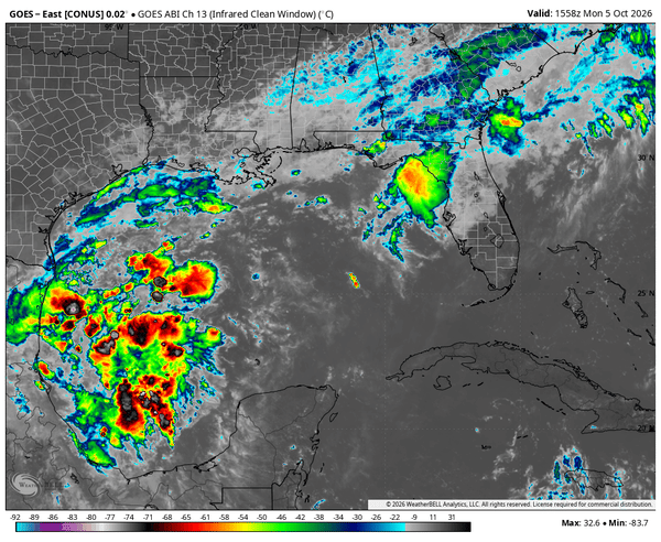 IR Satellite Loop of Invest 92L in Gulf