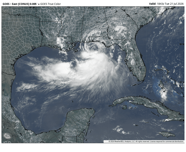 Bertha visible Satellite July 21, 2026 3 pm