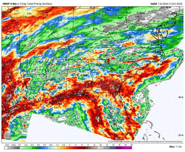 5-day rainfall ending 8 am Oct 5th.