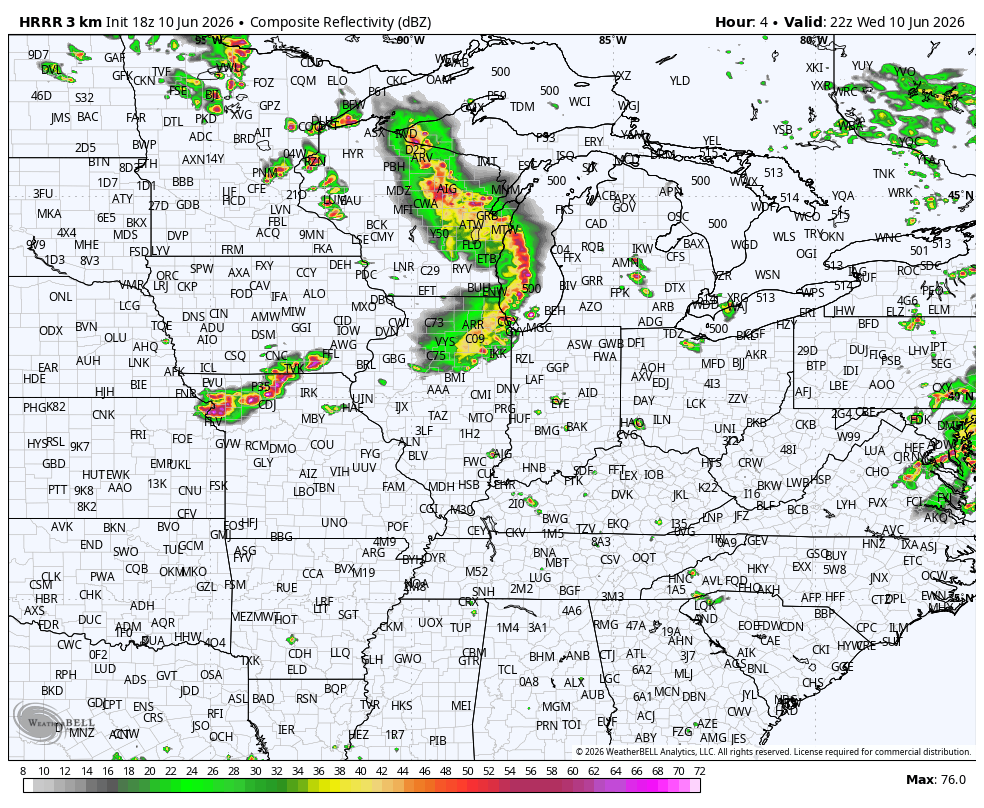 Hires Future Radar 5 pm CDT Wed to 7 am CDT Thu