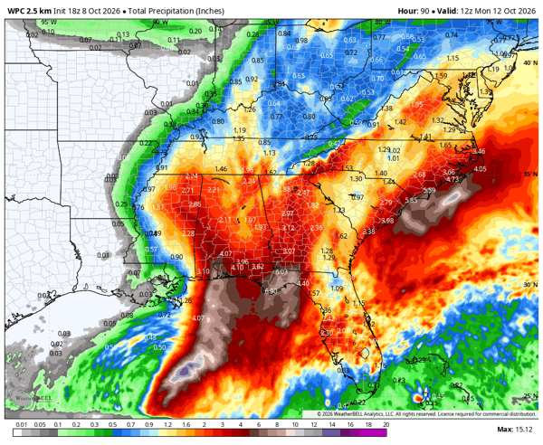 Isaias Rainfall Forecast