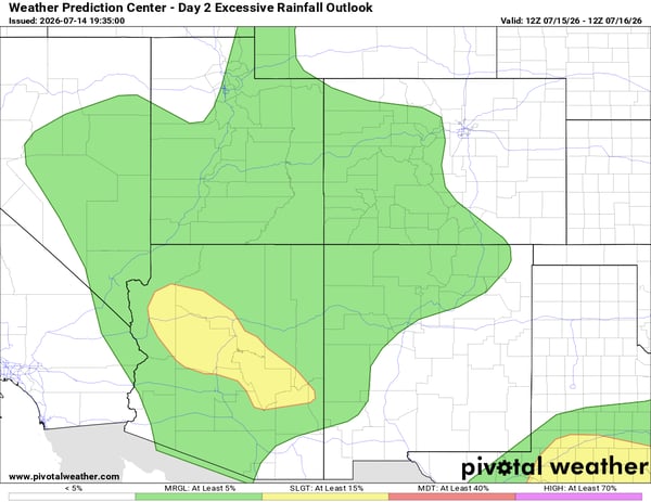 July 15 Excessive Rain Outlook for Southwest