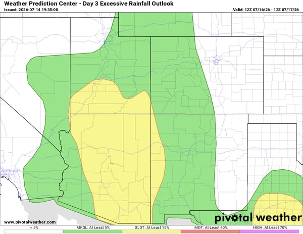 July 16 Excessive Rain Outlook for Southwest