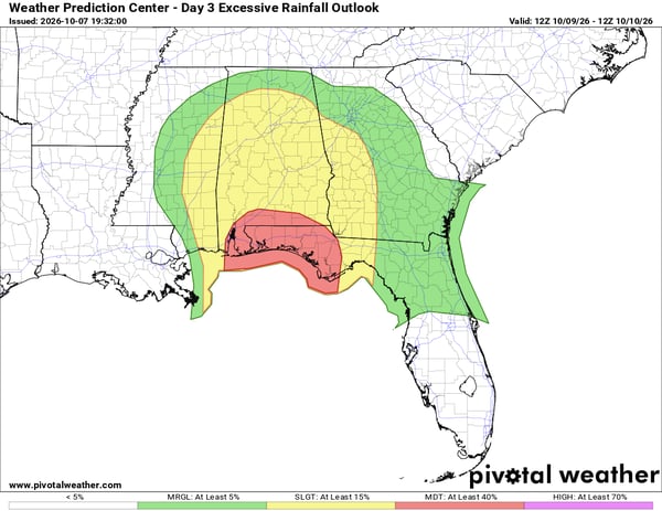 Excessive rain outlook for Friday Oct 9