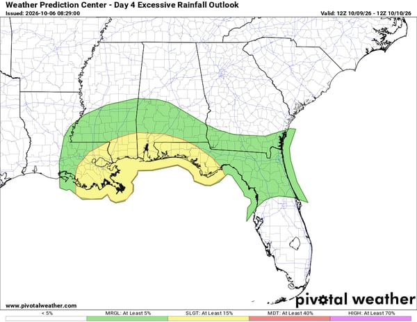 WPC Flood Risk for Friday, Oct 9th