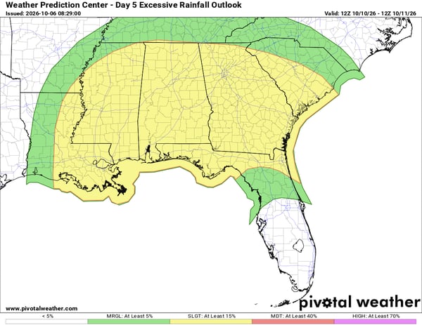 WPC Flood Risk for Saturday, Oct 10thth