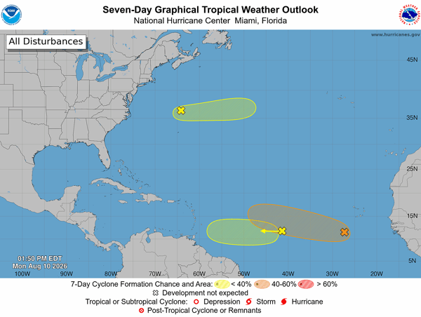 Tropical Weather Outlook from NHC 2pm August 10th