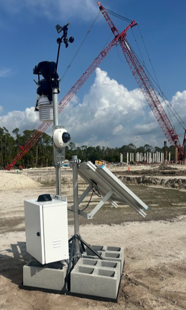 weather station installed at a construction site