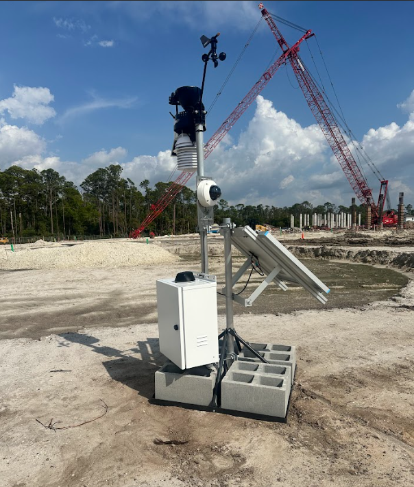 Weatherstem Protect station deployed at active construction job site