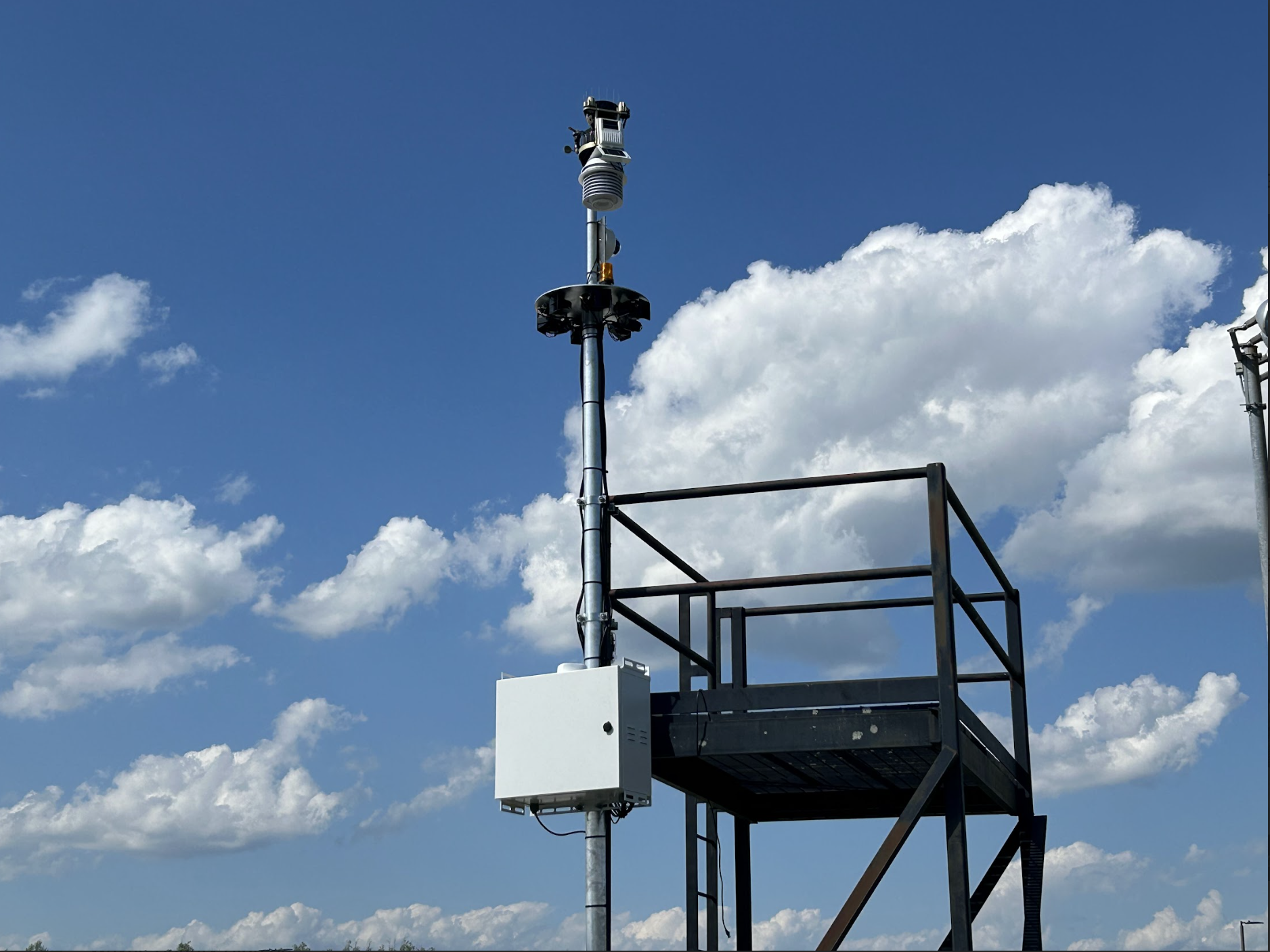 Weatherstem Blast outdoor warning siren deployed at a Wayne County school athletic field