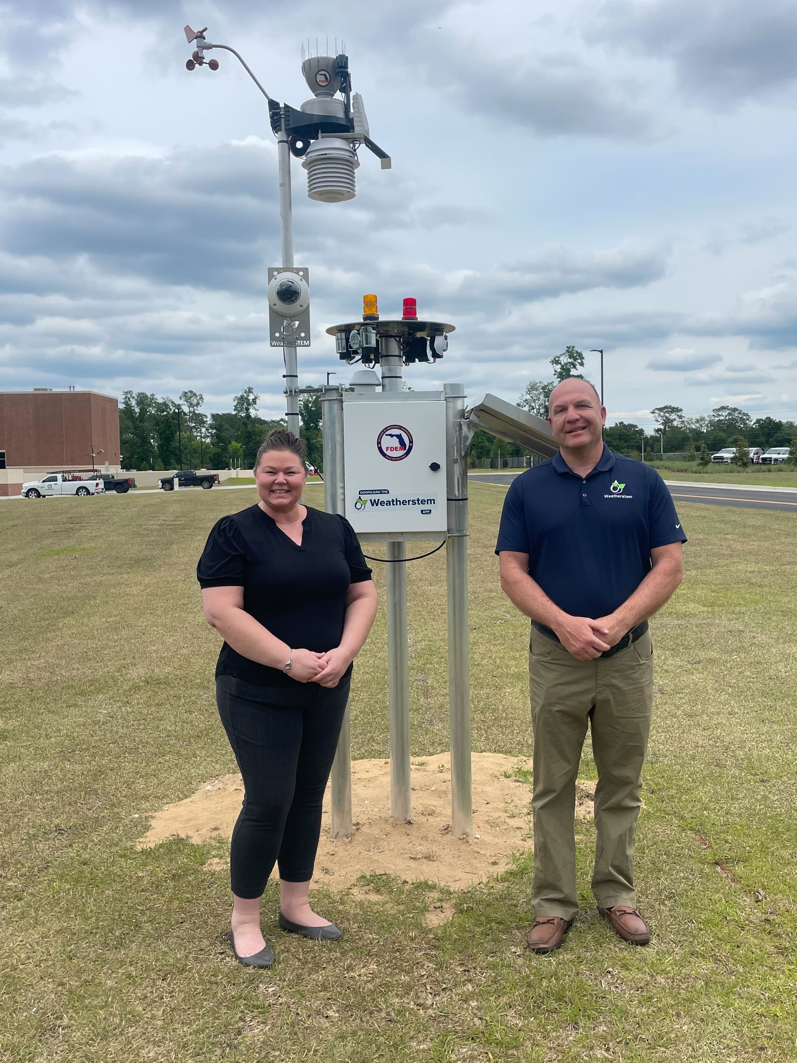 Weatherstem Protect Pro+ station at the Florida State Emergency Operations Center with FDEM branding