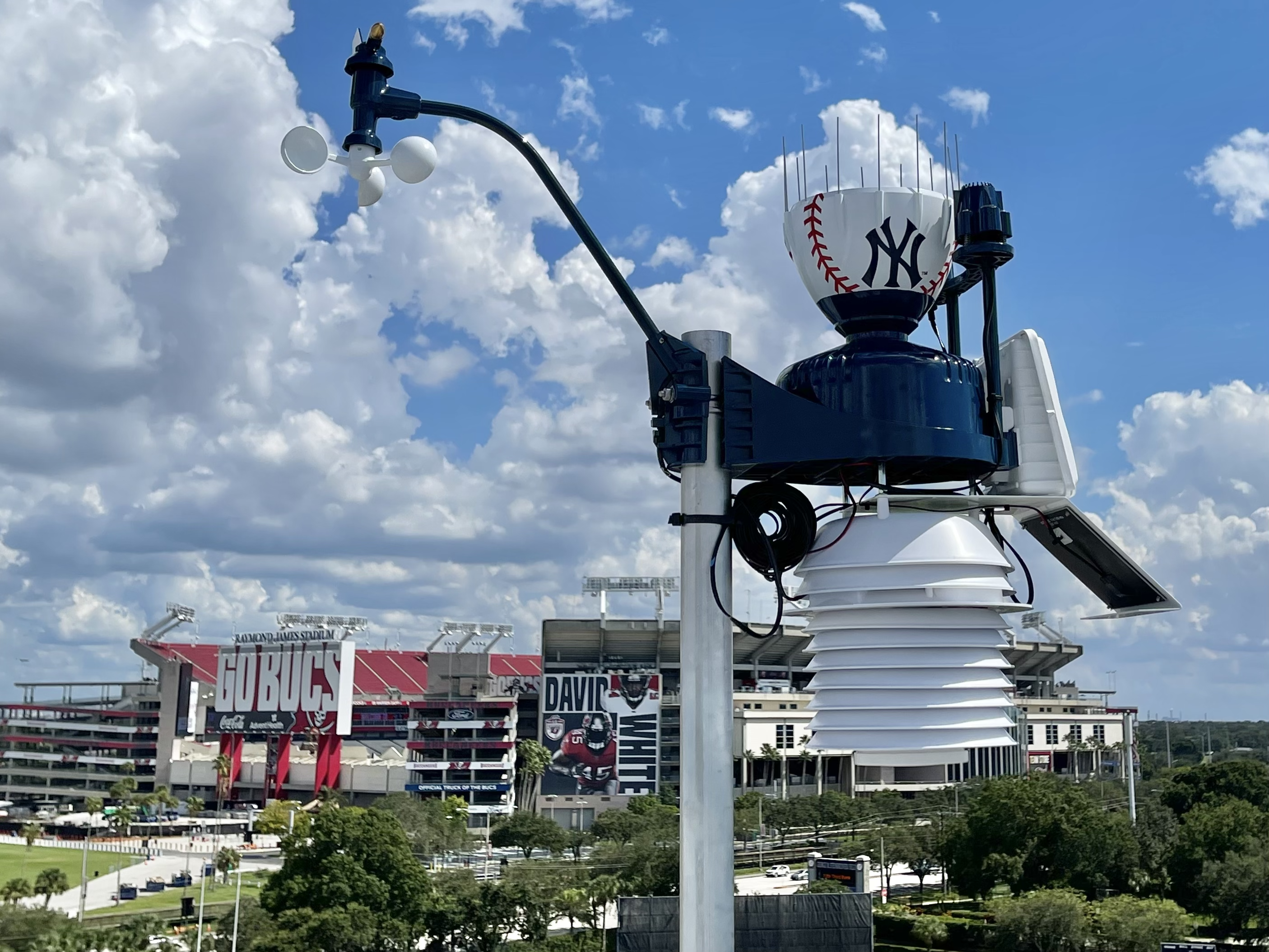 Weatherstem Protect at Raymond James Stadium, New York Yankees branding