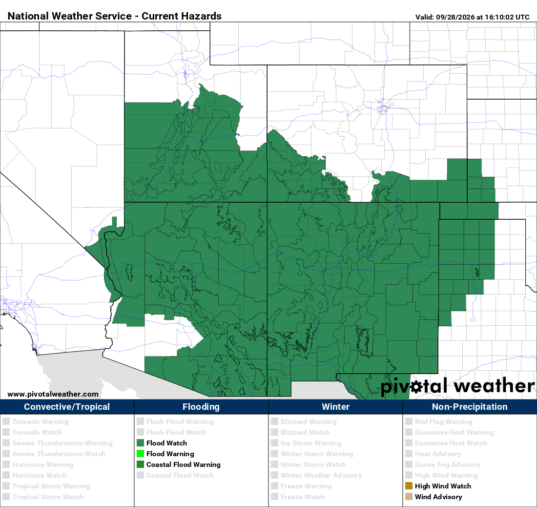 Example of a flood watch over the Southwest US in Sep 2026